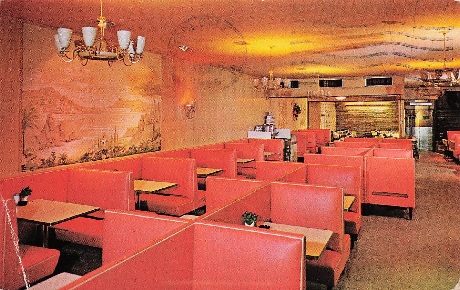 Charlotte NC Andersons Restaurant Interior North Carolina Vtg Postcard 7A