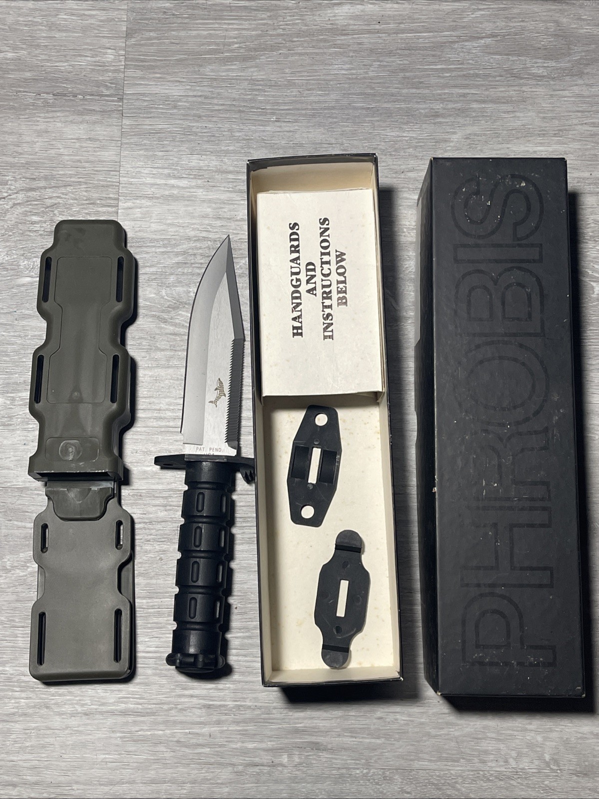Vintage Phrobis MFK 187 9010 Modular Field Knife PAT PEND USA Buck Box Set