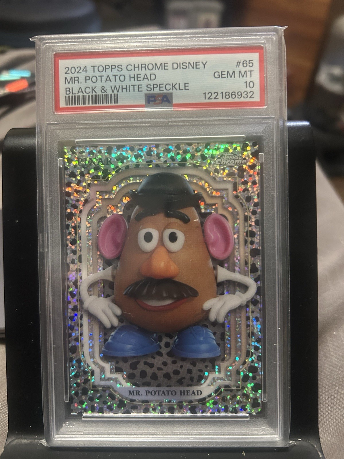 2024 Topps Chrome Disney #65 Mr. Potato Head B&W Speckle 010/101 PSA 10 POP 12