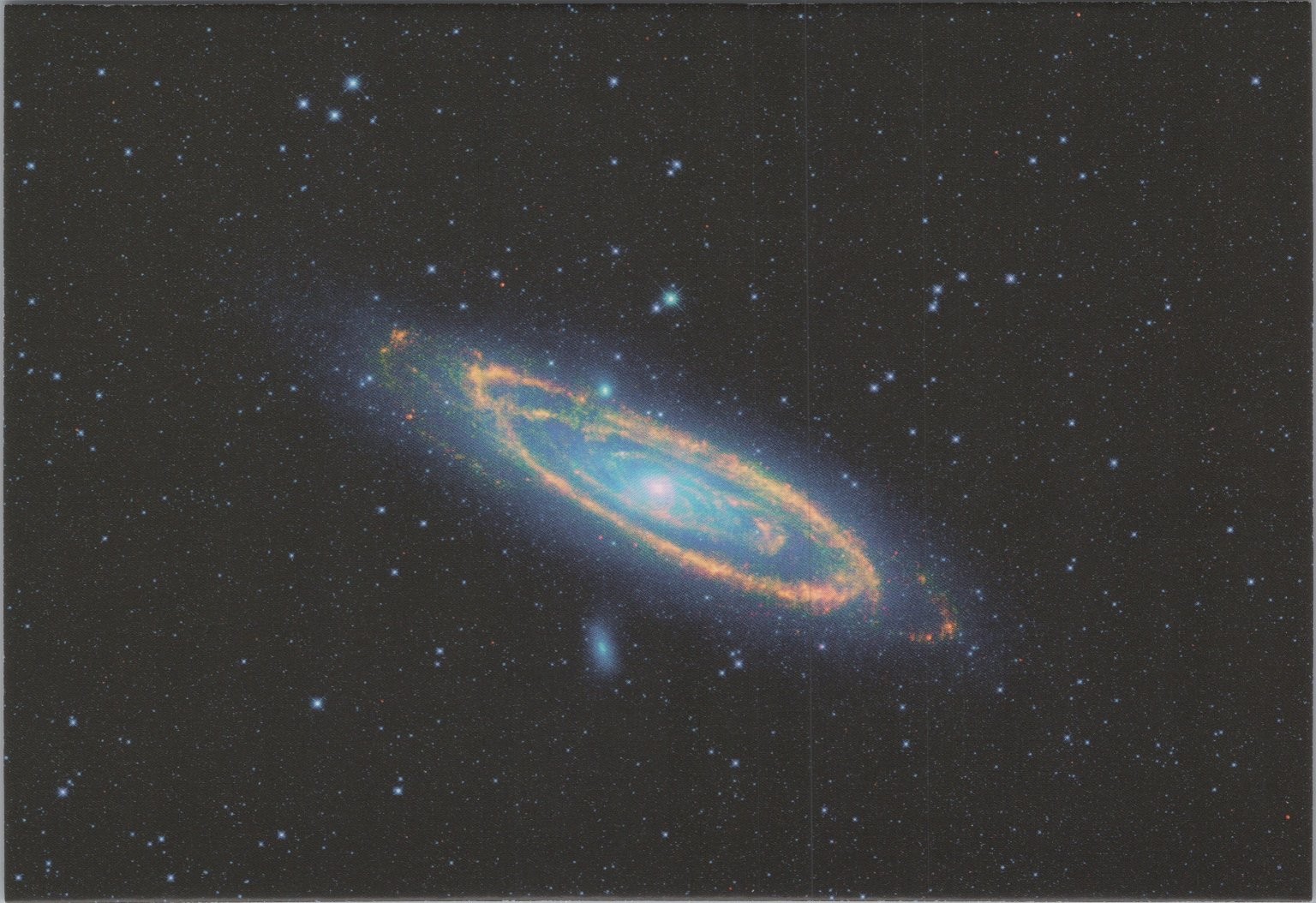 NASA Andromeda Galaxy Satellite Galaxies Photochrome Postcard 2017