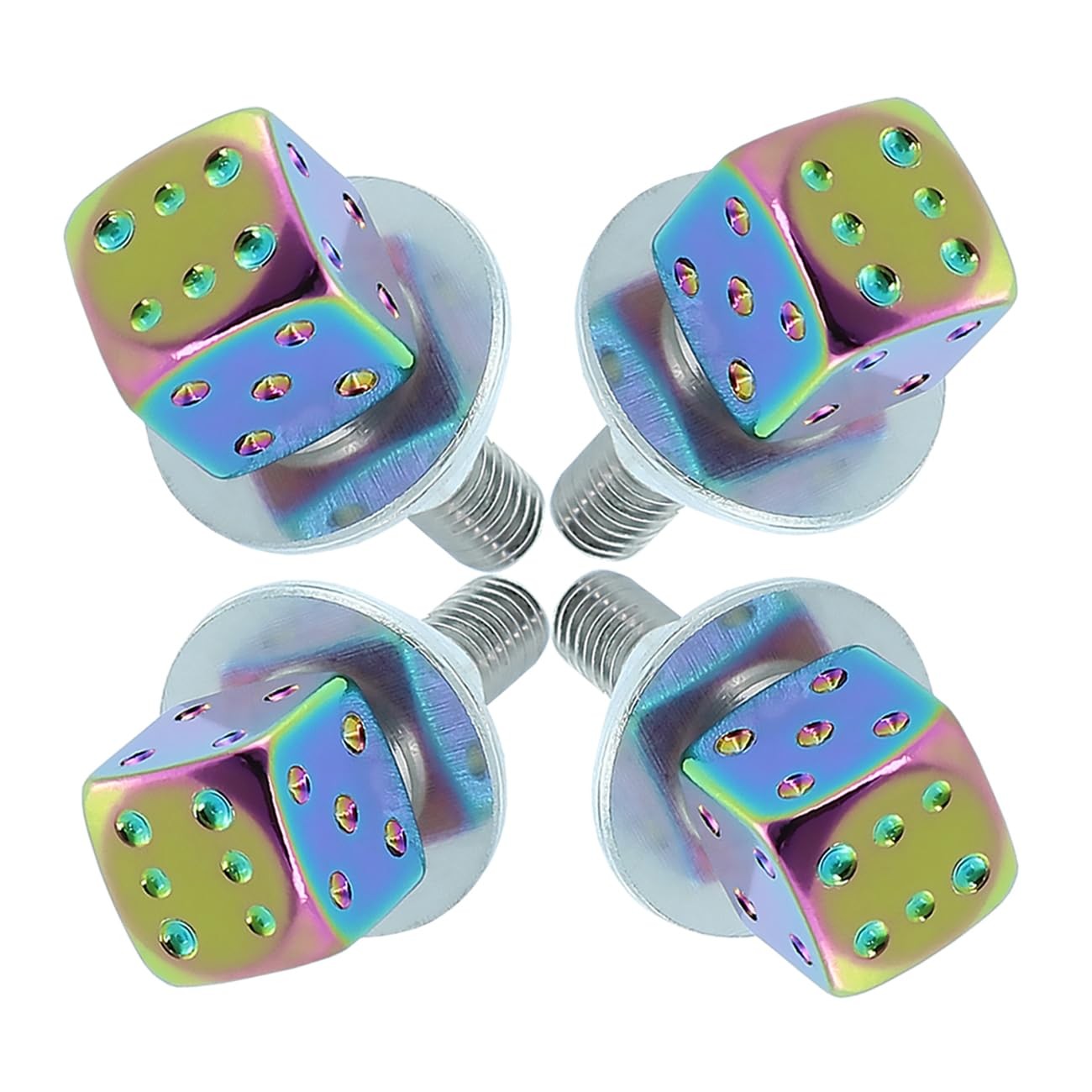 Dice License Plate Screw Fasteners Kit 4 Pcs License Plate Bolts Decoration Stai Dice License Plate Screw Fasteners Kit 4 Pcs License Plate Bolts Decoration Stai