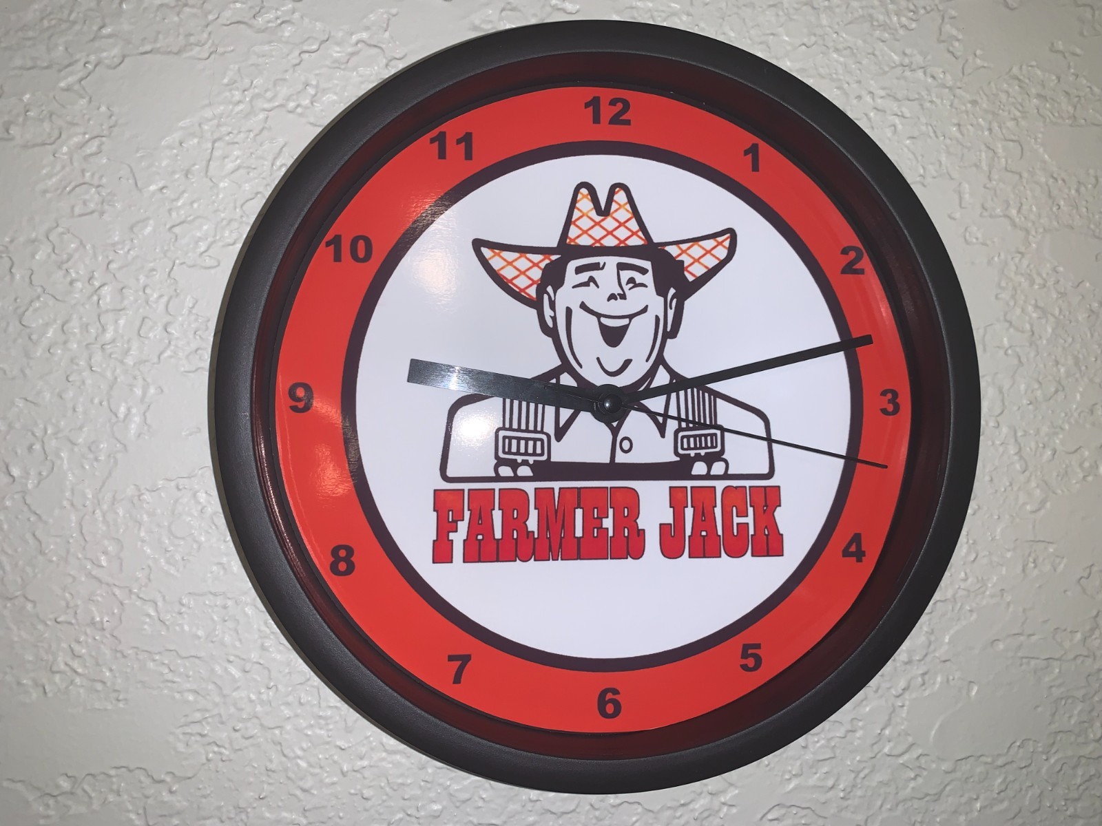 Farmer Jack Grocery Store Kitchen Diner Advertising Clock Sign