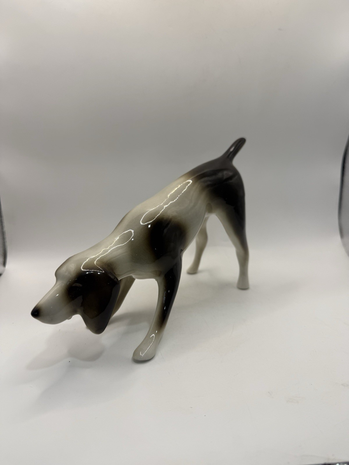 Vintage Royal Dux Czechoslovakia Porcelain Hunting Dog Figurine Pointer Hound *