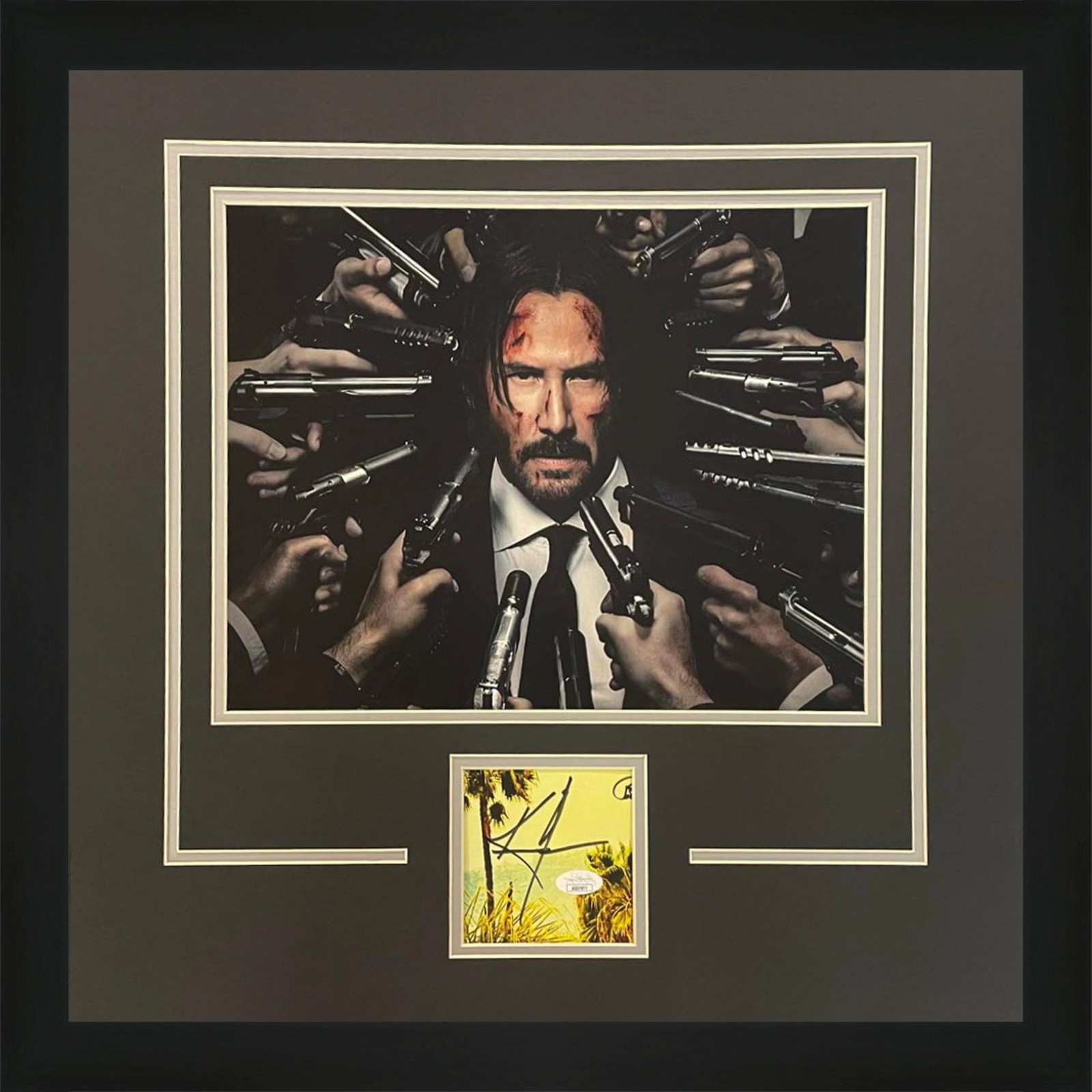 Keanu Reeves Autographed John Wick 11x14 Guns Movie Poster Deluxe Framed Piece - Keanu Reeves Autographed John Wick 11x14 Guns Movie Poster Deluxe Framed Piece -