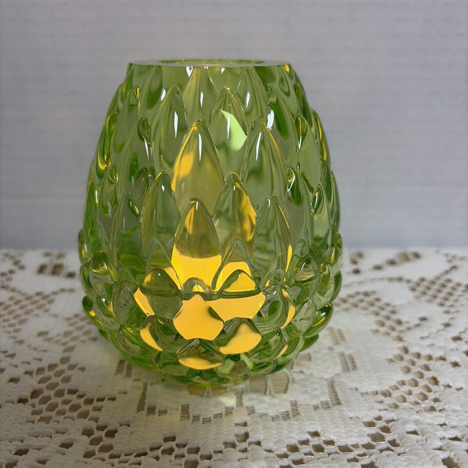 Olsen Glass Designs Chantilly Green Dragon Egg Fairy Lamp Ltd Ed Vintage Vixen Olsen Glass Designs Chantilly Green Dragon Egg Fairy Lamp Ltd Ed Vintage Vixen