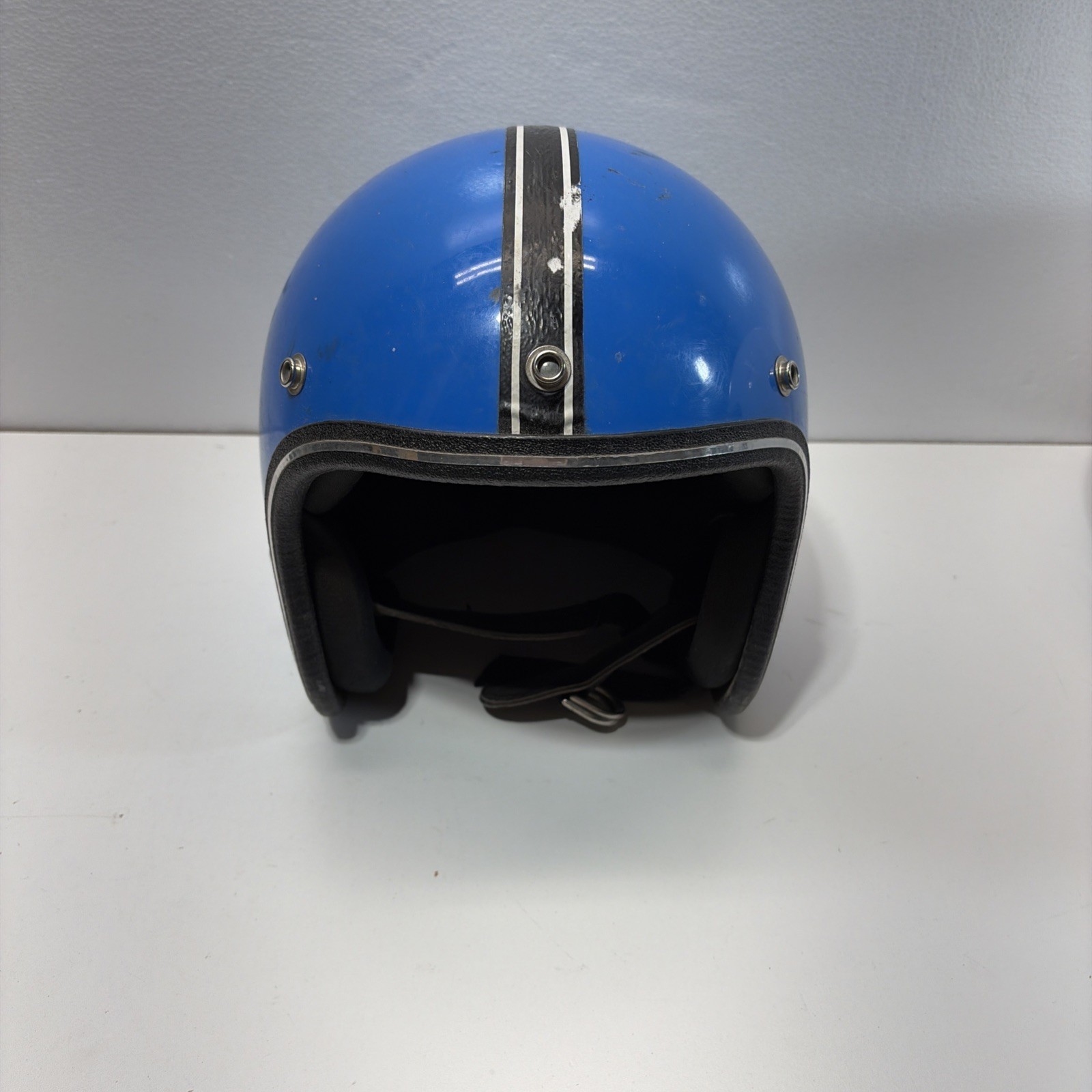 1970s Baja 500 Helmet Vintage Blue  Motorcycle Helmet Size Large Rare