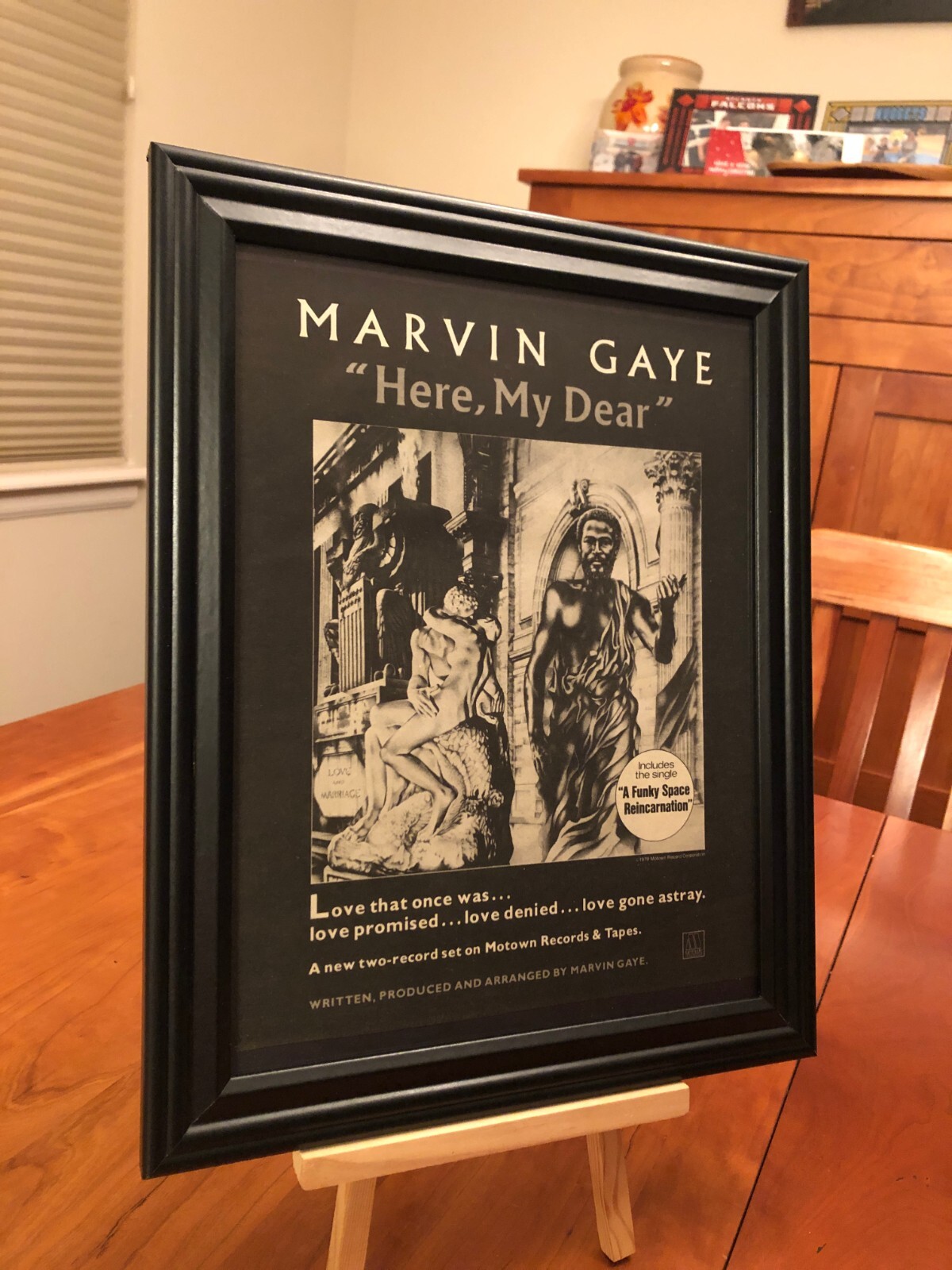 BIG 10x13 FRAMED MARVIN GAYE 