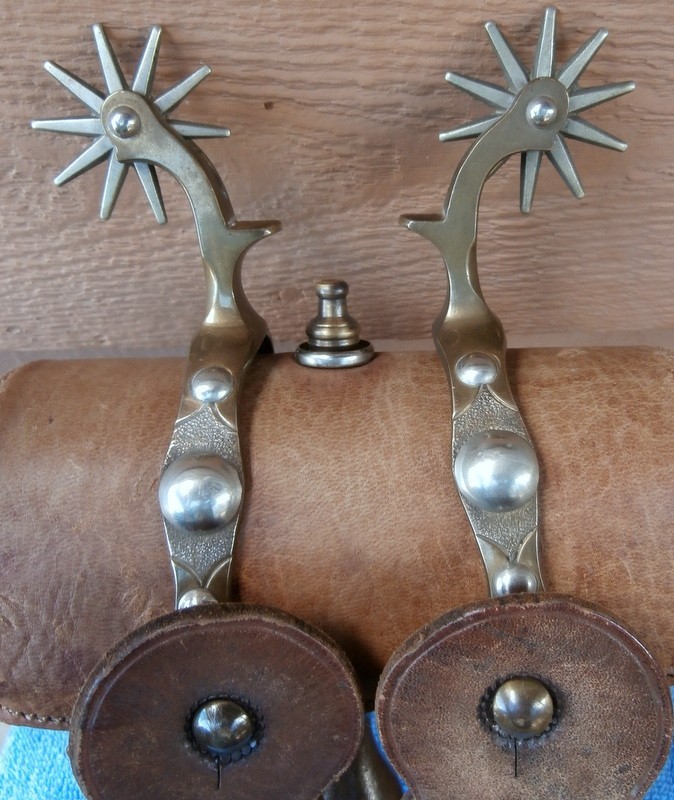 Antique Nickel Dot August Buermann Hercules Bronze Spurs Collector Condition Antique Nickel Dot August Buermann Hercules Bronze Spurs Collector Condition