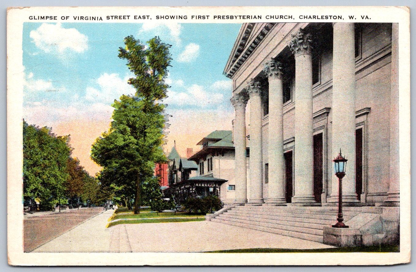 K41/ Charleston West Virginia Postcard c1910 Virginia St Presbyterian Church 166