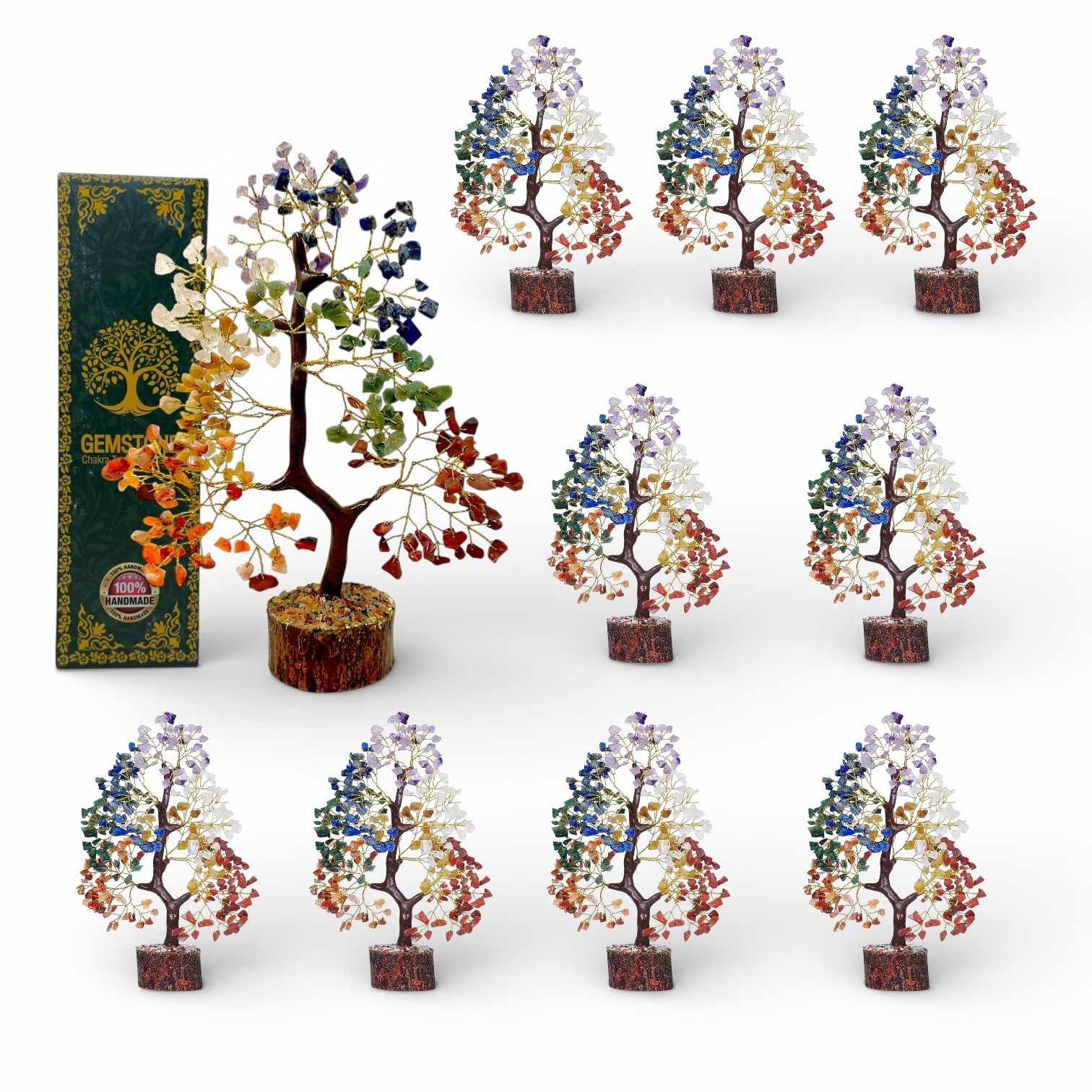 7 Chakra Crystals Tree of Life Energy Healing Stones, Birthday Gifts - 10 PCS 7 Chakra Crystals Tree of Life Energy Healing Stones, Birthday Gifts - 10 PCS