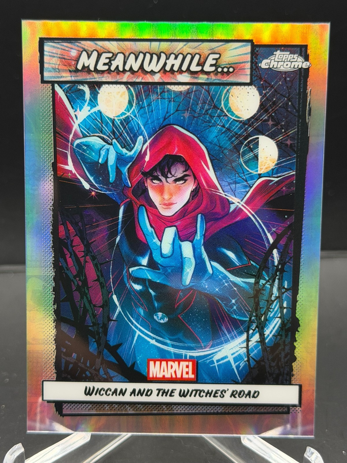 2026 Topps Chrome Marvel Comics Meanwhile MW-08 Wiccan and the Witches Road