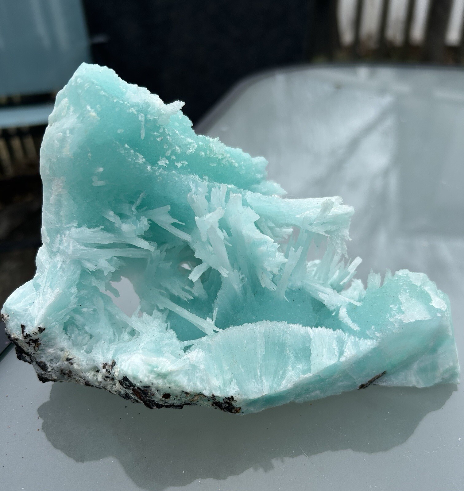 807g RARE High Quality Natural Blue Aragonite Mineral Specimen.