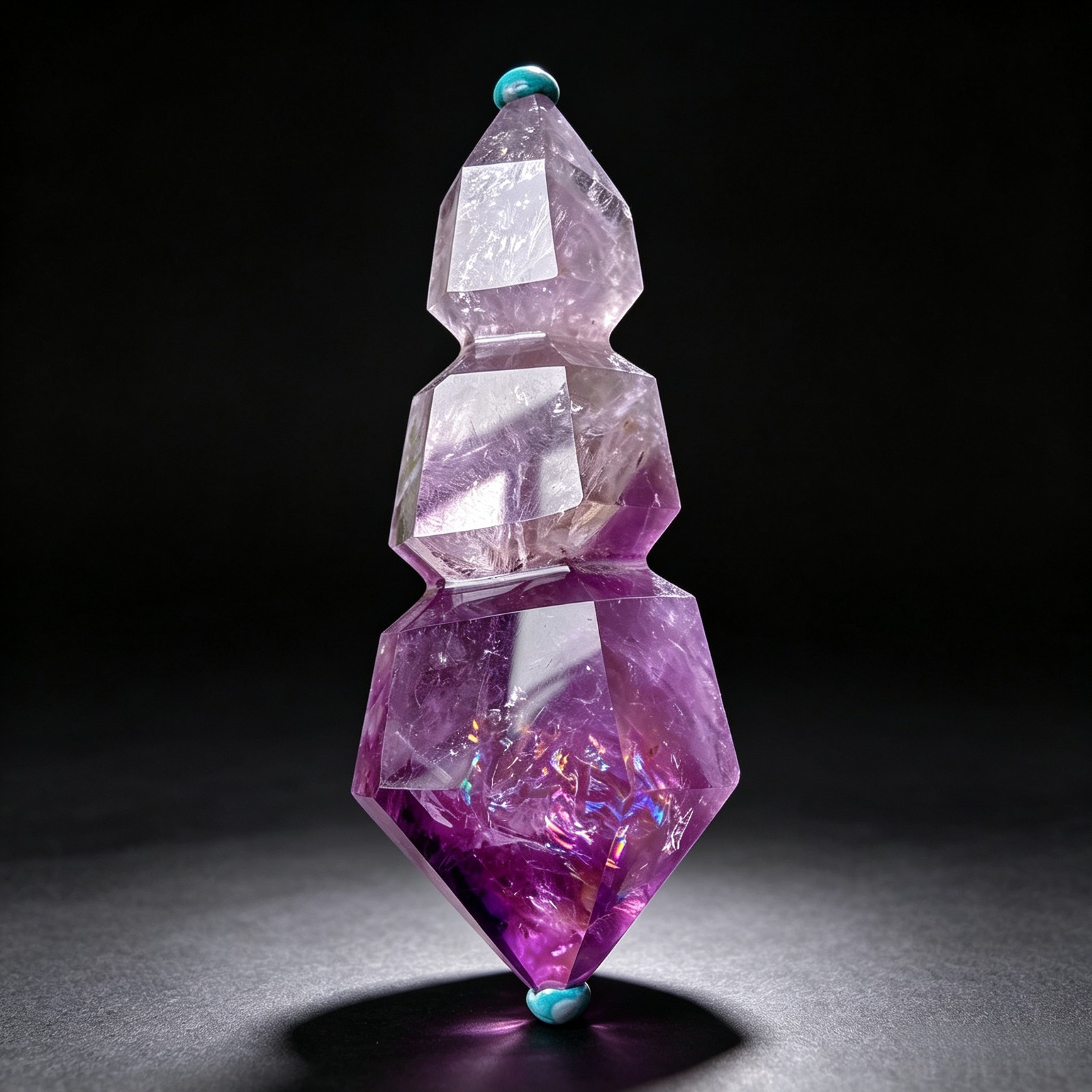 Rainbow Amethyst Double Terminated Tower Natural Crystal Altar Home Decor