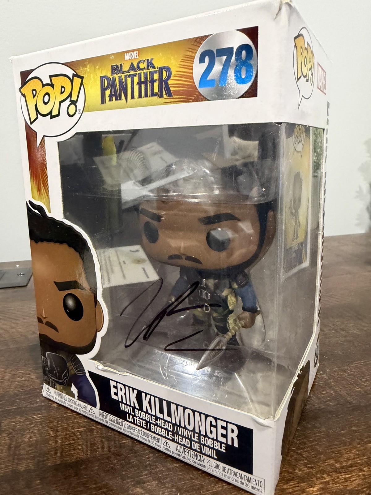 Michael B. Jordan Signed Black Panther #278 Erik Killmonger Funko Pop COA