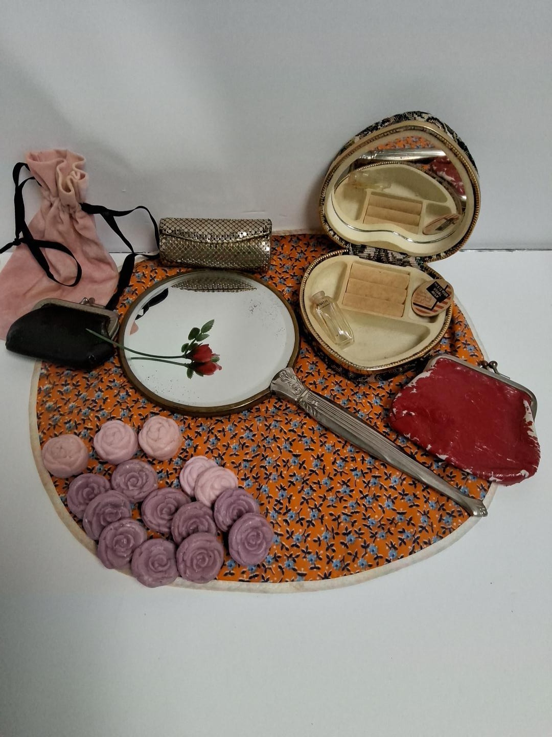 Vintage Vanity Collection 24 Piece Lot Antique Mirror Whiting Davis Givenchy