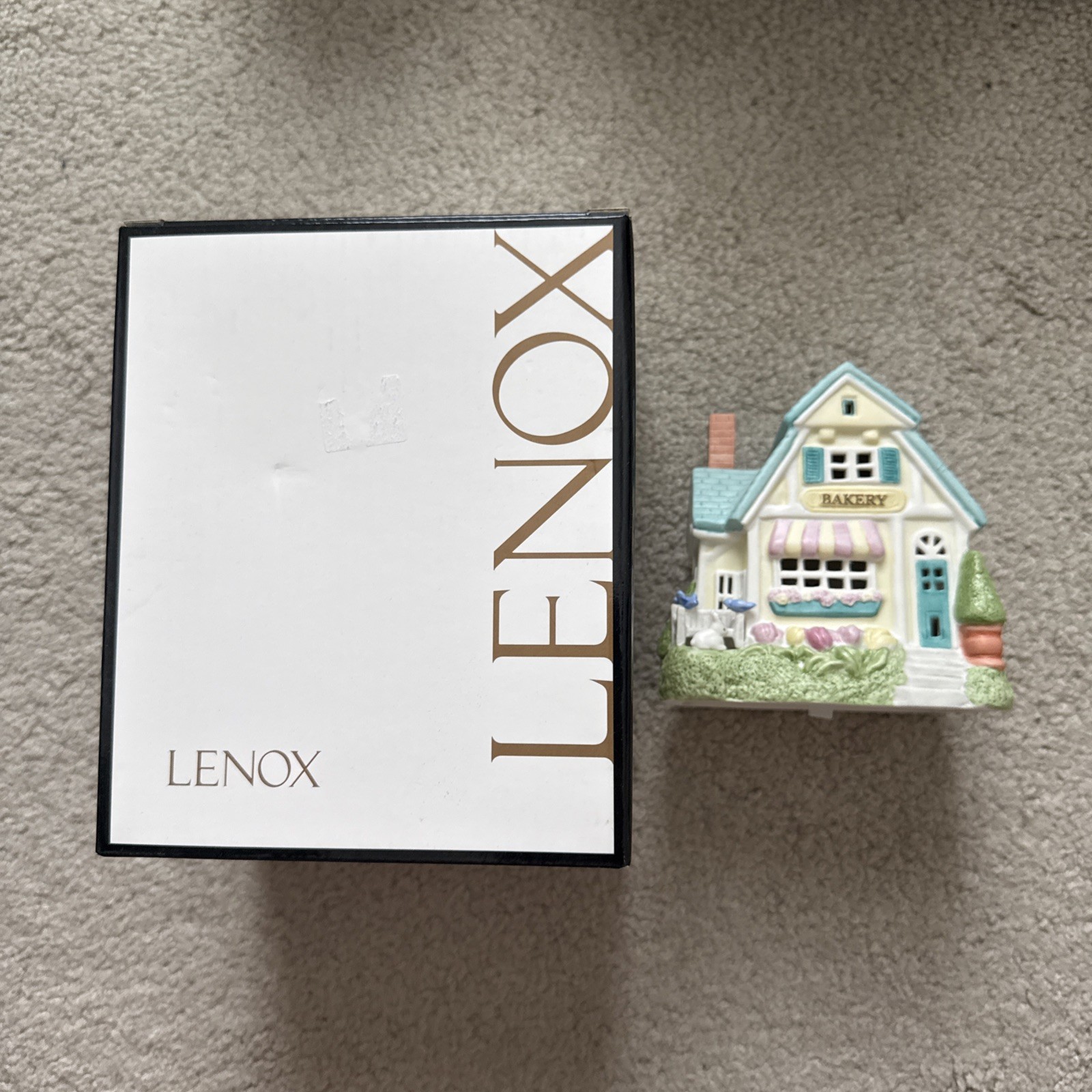 Lenox Springtime Village Lit Bakery Porcelain Figurine ~ NIB