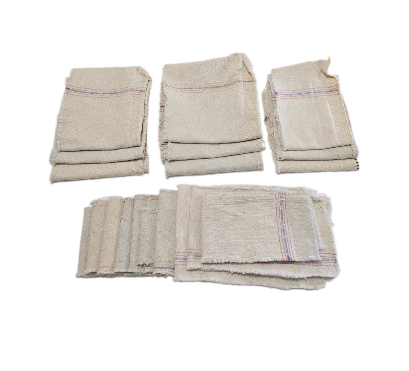 Remnants of Vintage Bemis Heavy Canvas Grain Seed Sack with Stripes