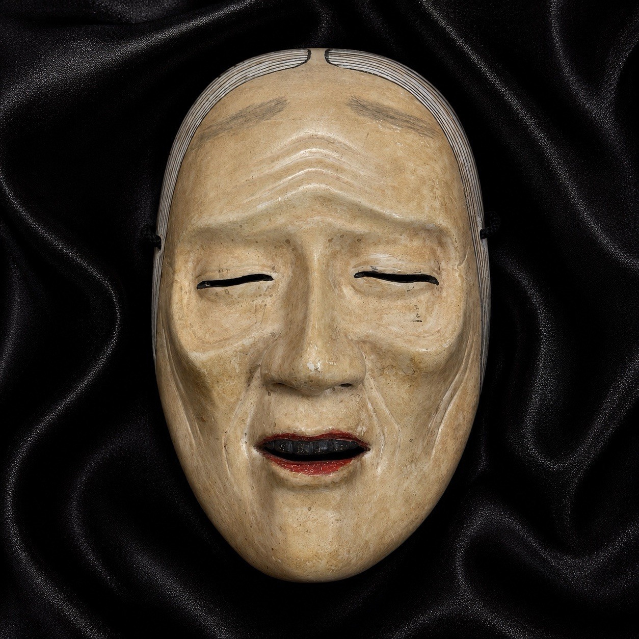 Japanese Noh Mask Uba Hand Carved Wooden Traditional Theater Artisan Mask