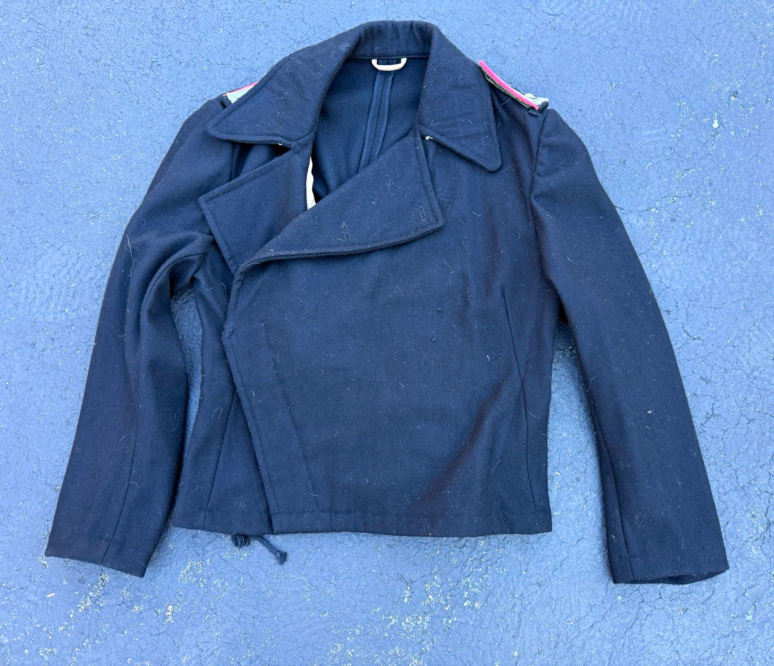 German Army WWII Black Wool Panzer Wrap Jacket with NCO shoulder boards size 40