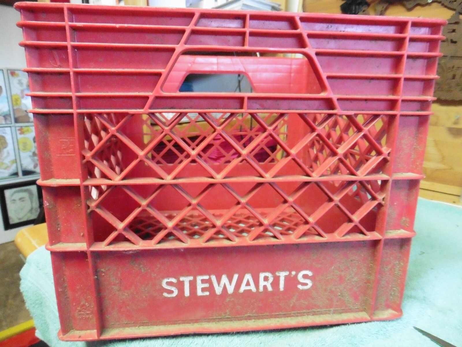 Vintage SteWARTS Plastic Rare RED milk Crate
