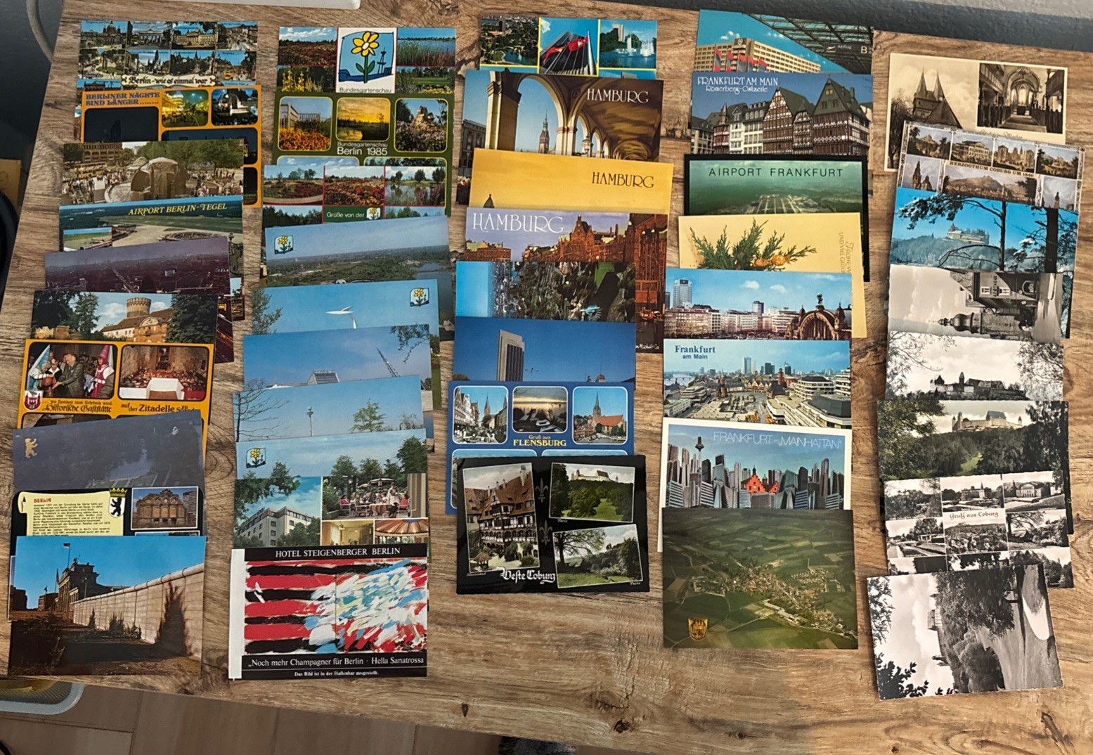 44 German Tourist Postcards- Berlin Frankfurt Coburg Hamburg