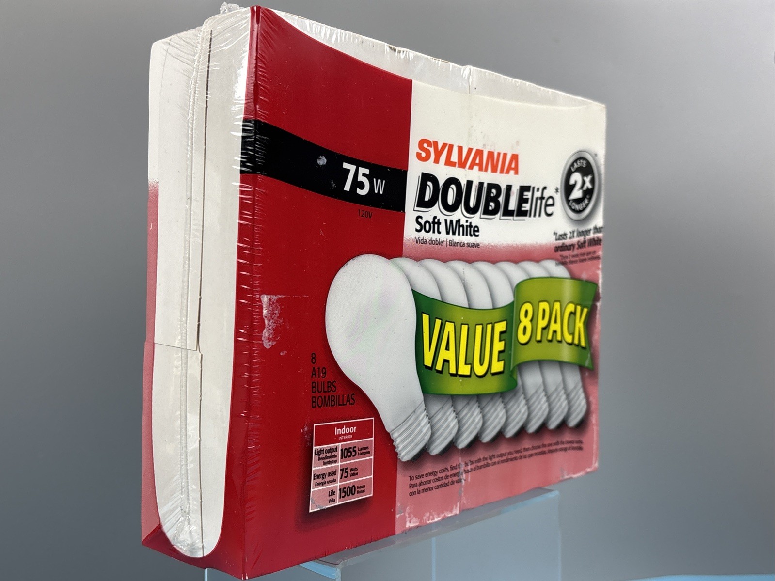 8-Pack Sylvania 75W Soft White Double Life A19 Light Bulbs HTF 