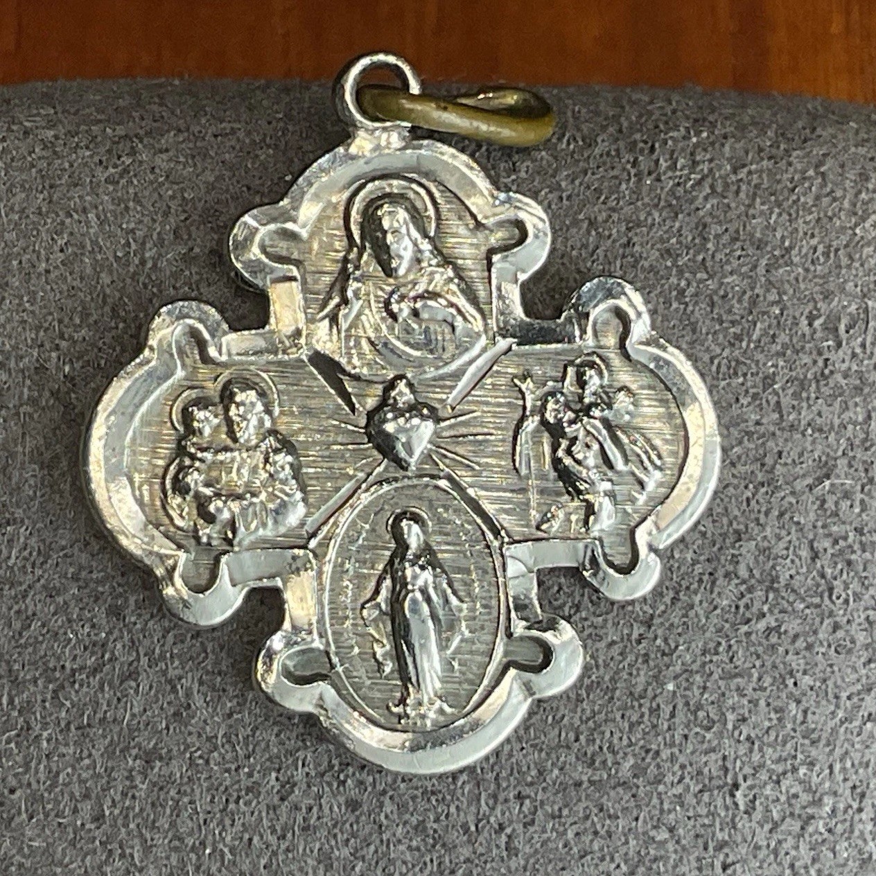 Vintage Forstner Sterling Silver Four-Way Cross Catholic Medal Pendant