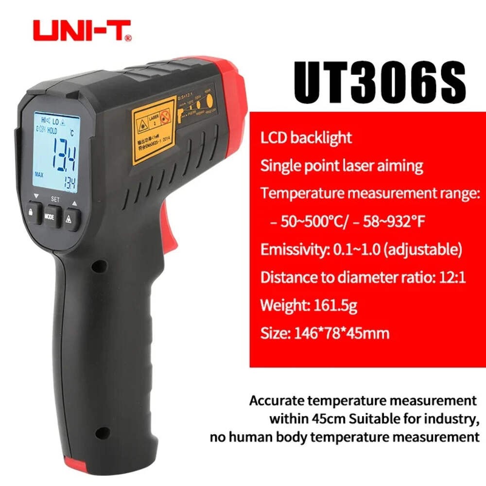 UNI-T UT306S UT306C Digital Thermometer Non Contact Household Industrial Infrared