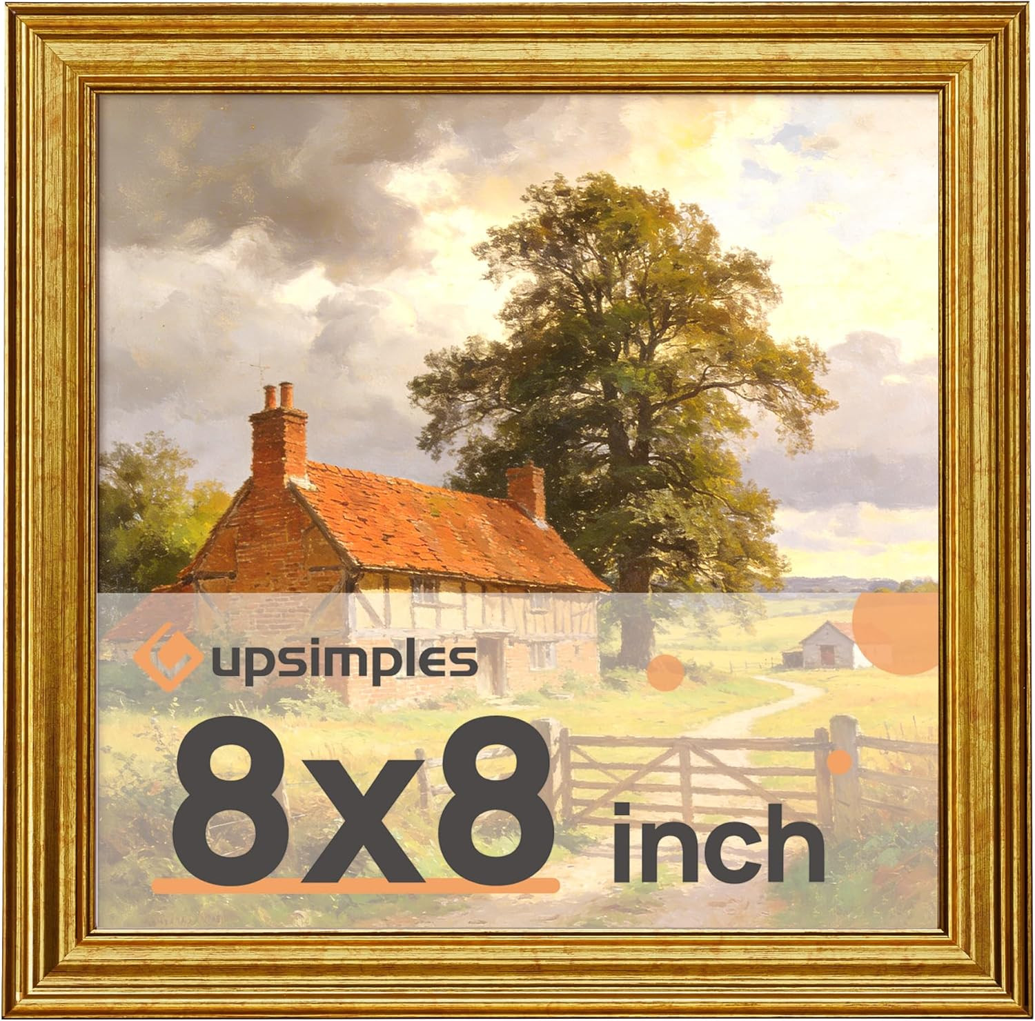 Vintage 8x8 Picture Frames Antique Gold Frames Display 4x4 With Mat Or 8 X 8 ...