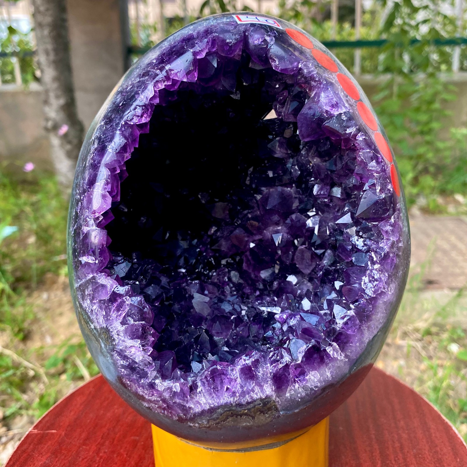 8.79LB Large Natural Amethyst geode quartz cluster crystal Egg specimen Healing