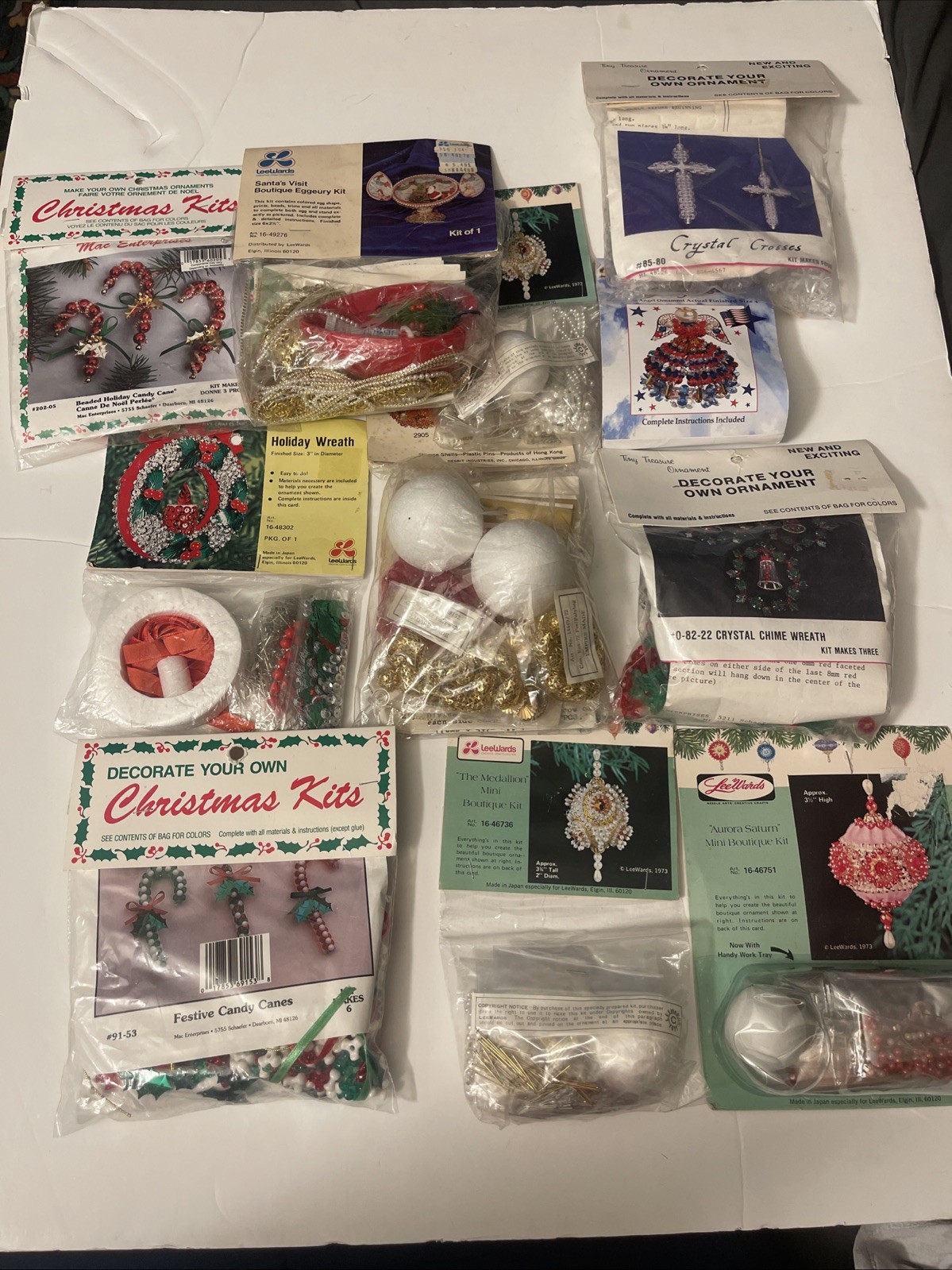 Lot of (11) Factory Sealed Vintage Christmas Ornament Craft Kits Lot of (11) Factory Sealed Vintage Christmas Ornament Craft Kits