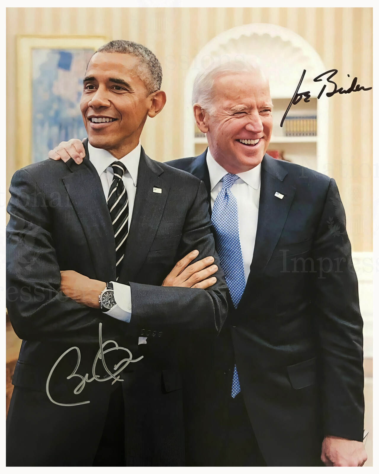 President Barack Obama and Joe Biden White House Presidential Signed REPRINT8x10