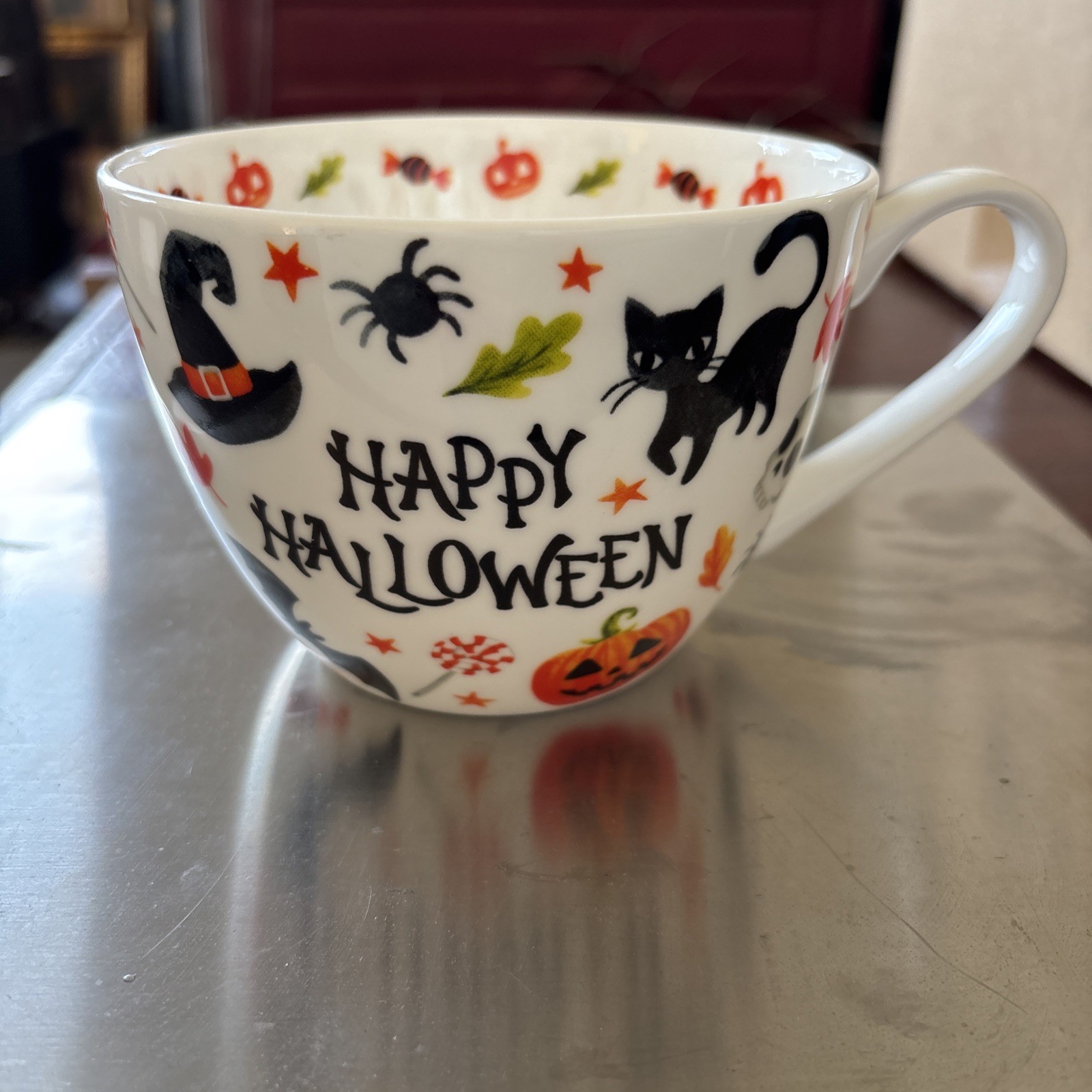 🎃 HARVEST GREEN STUDIO HAPPY HALLOWEEN  Bone China Jumbo Mug 🎃