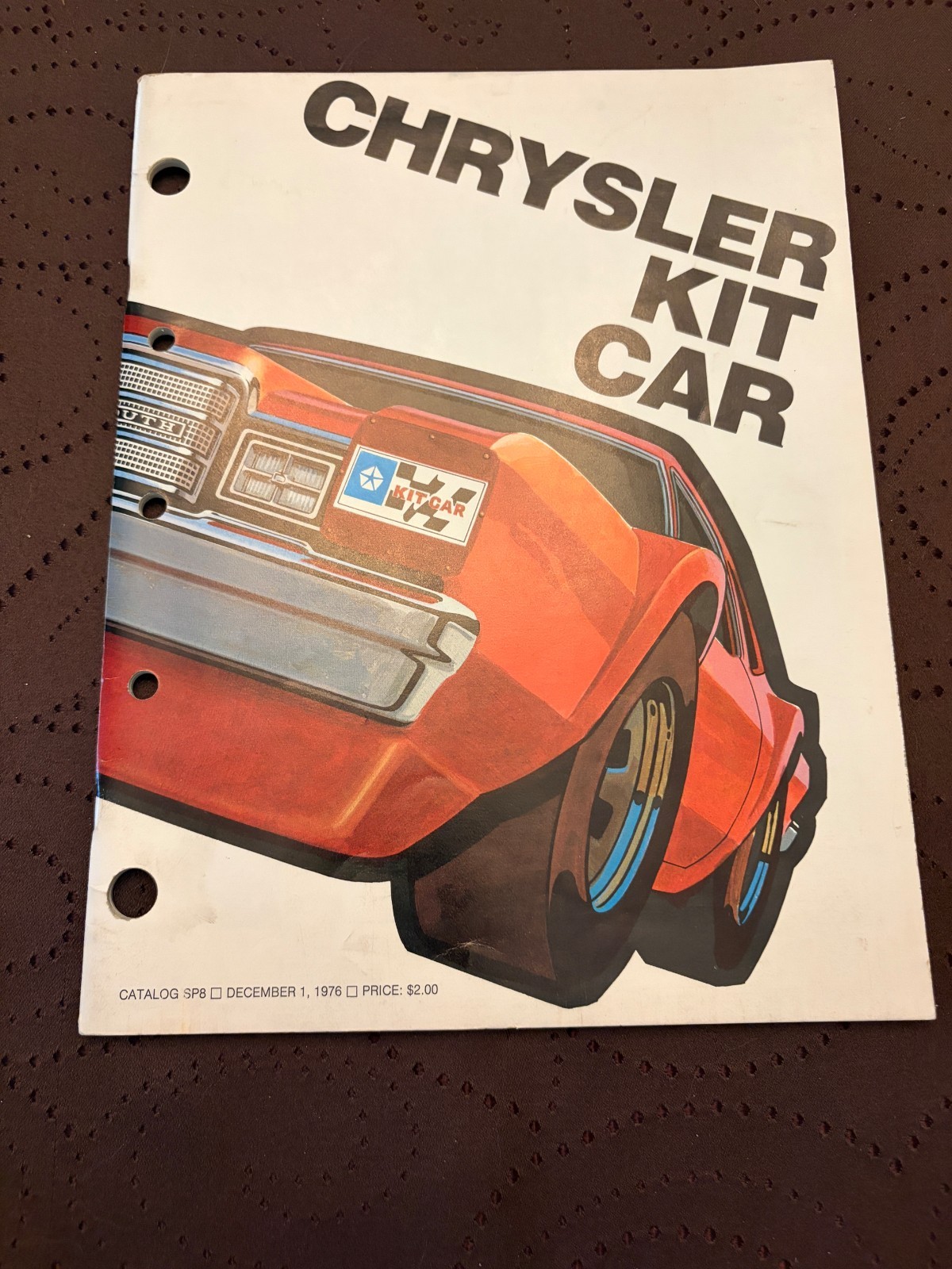 RARE Vintage 1976 Chrysler / MOPAR Kit Car Catalog With Parts Package Lists RARE Vintage 1976 Chrysler / MOPAR Kit Car Catalog With Parts Package Lists