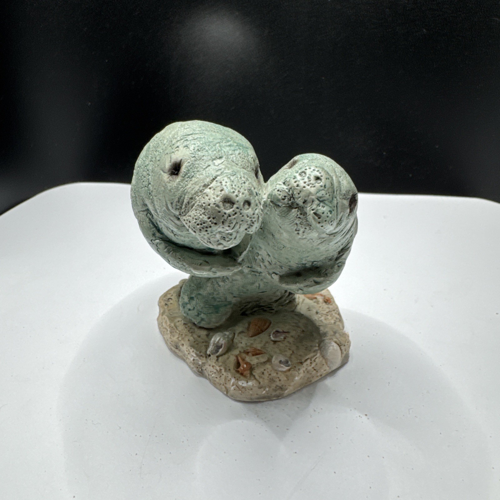 Vintage HTF Stone Critters SC-402 Resin Manatee & Calf Figurine 1992 Sea Cow