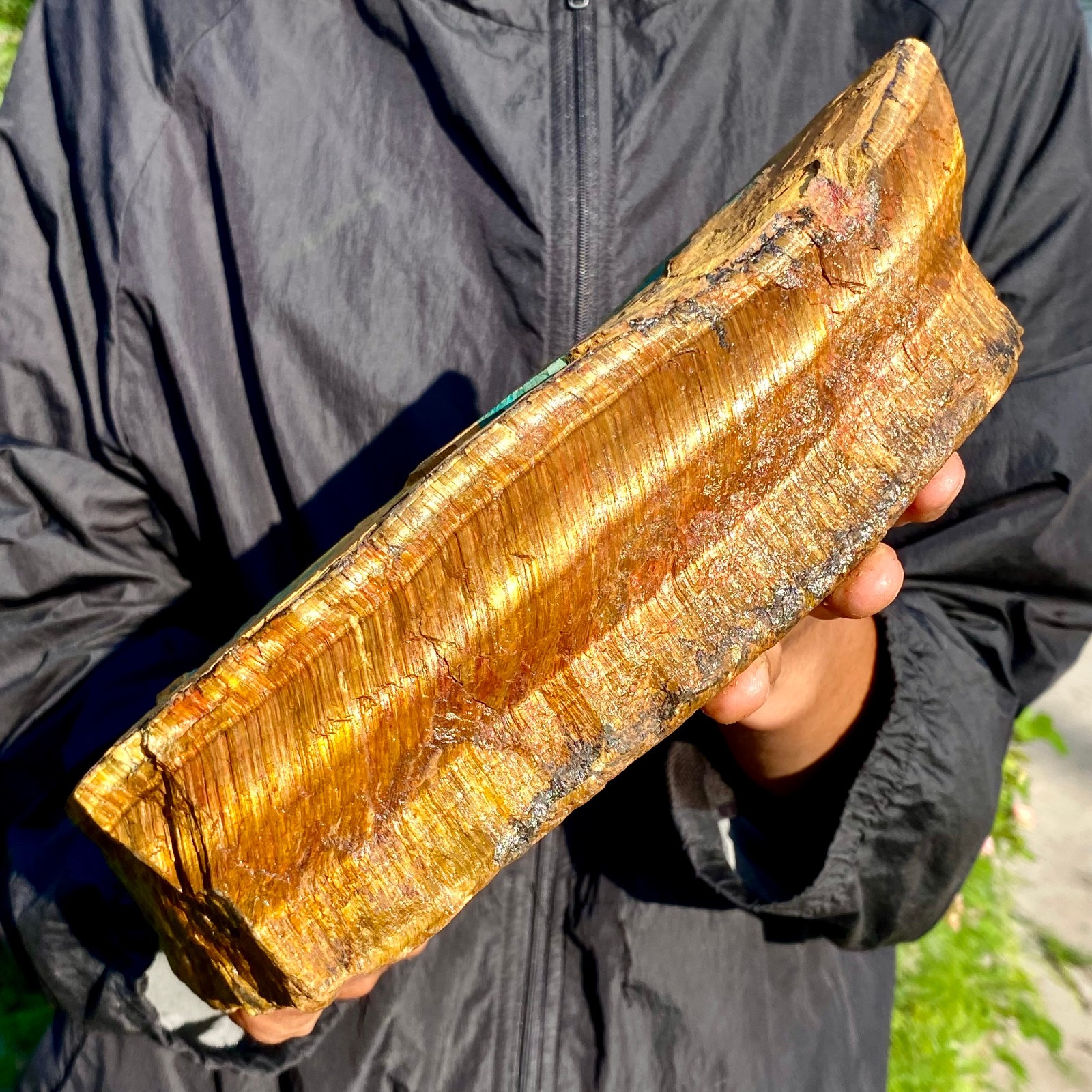 8.79LB Large Golden Tiger'S Eye Rock Quartz Crystal Mineral Specimen Metaphysics