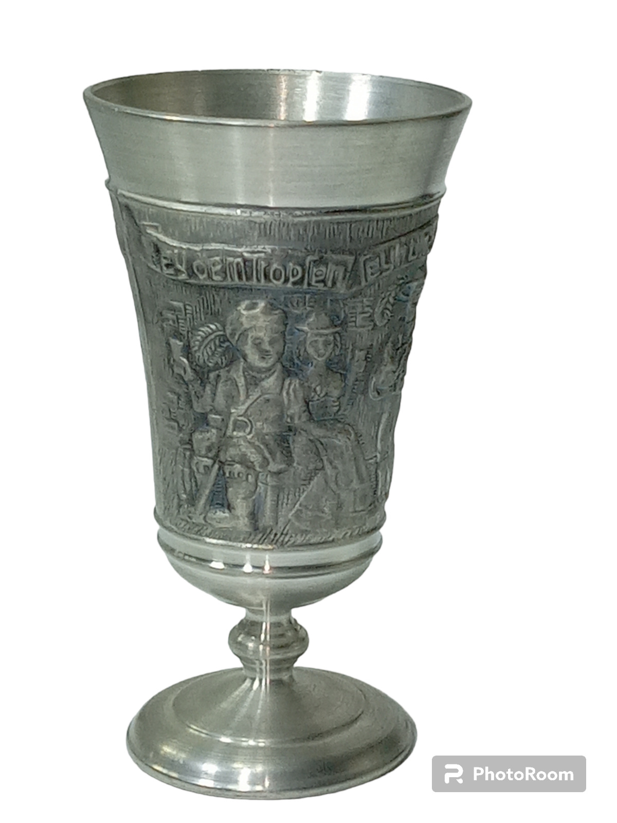 Rare Rein Zinn Pewter 3” Shot Cup German Bar Collectible Drinking Castle