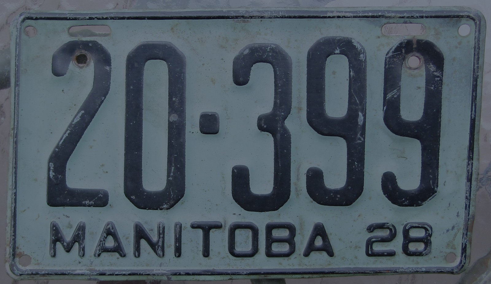1928 MANITOBA License Plate #20-399