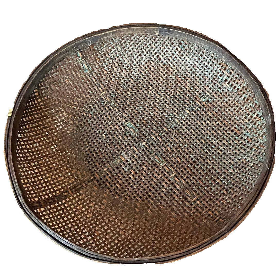 Large Asian Winnowing Woven Bamboo/Rattan Basket - Mid-century, vintage Large Asian Winnowing Woven Bamboo/Rattan Basket - Mid-century, vintage