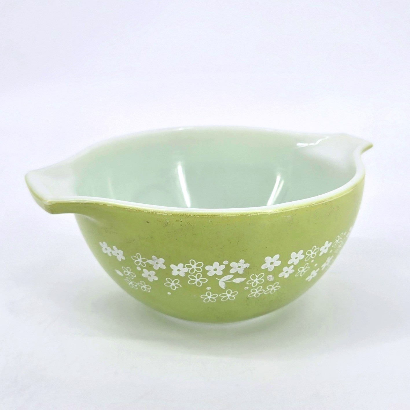 Vintage Pyrex Spring Blossom Green 441 Cinderella 750ml Mixing Bowl 1970s