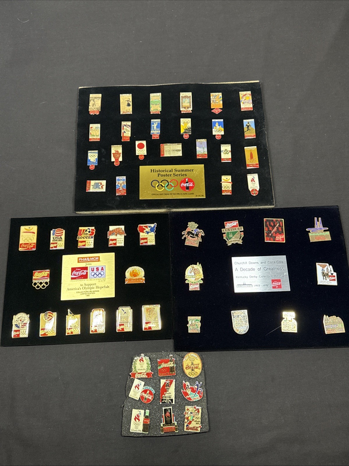 Huge Group Lot Of Vintage Coca-Cola Pins- Olympic & Kentucky Derby