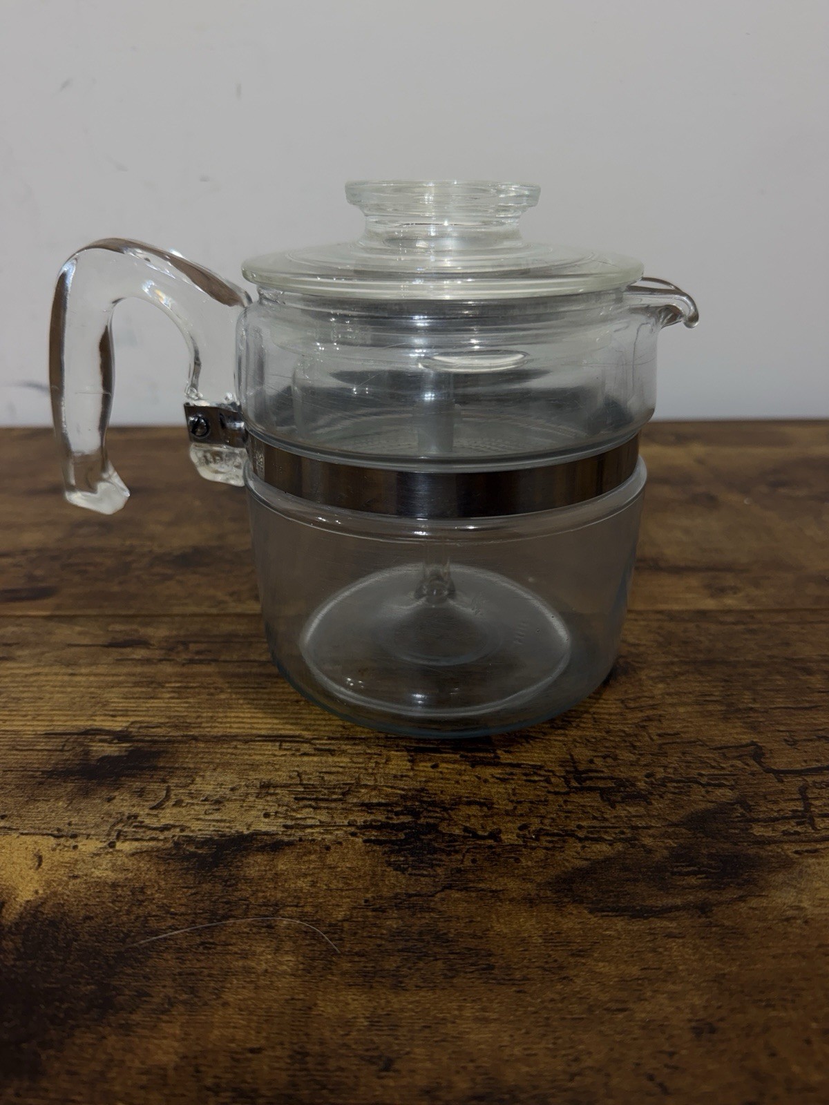 Vintage PYREX Flameware 4 Cup Glass Coffee Pot Percolator 7754 B VG Complete. Vintage PYREX Flameware 4 Cup Glass Coffee Pot Percolator 7754 B VG Complete.