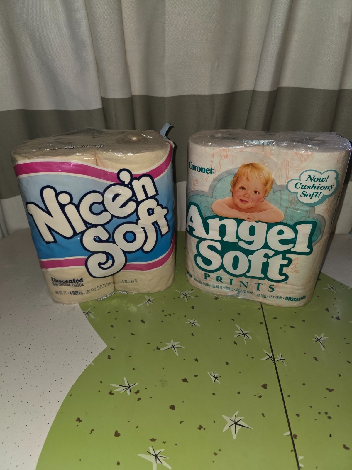 2 Packs NOS Vintage 1980's Angel Soft Nice N'Soft TOILET PAPER Prints Solid 2 Packs NOS Vintage 1980's Angel Soft Nice N'Soft TOILET PAPER Prints Solid