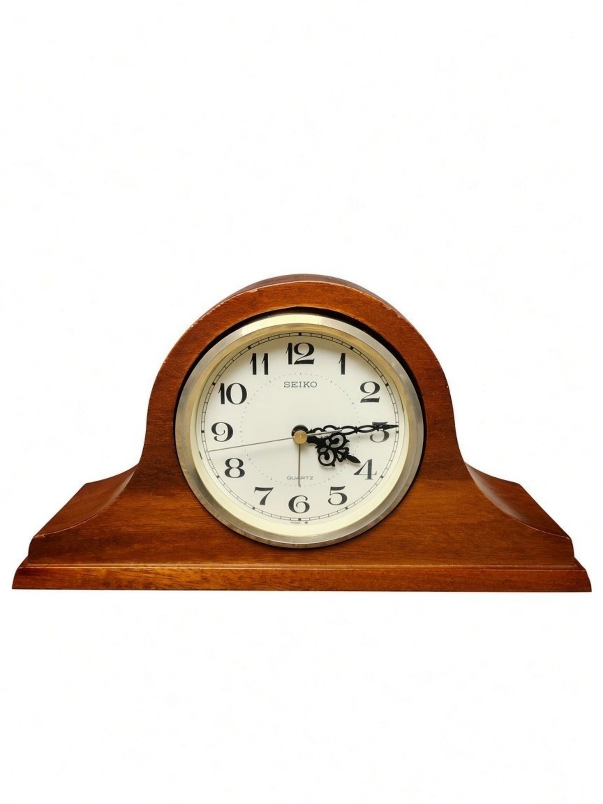 Vintage Seiko Mantel Clock – Wood Tambour Quartz Clock, 1980s Dual Chime