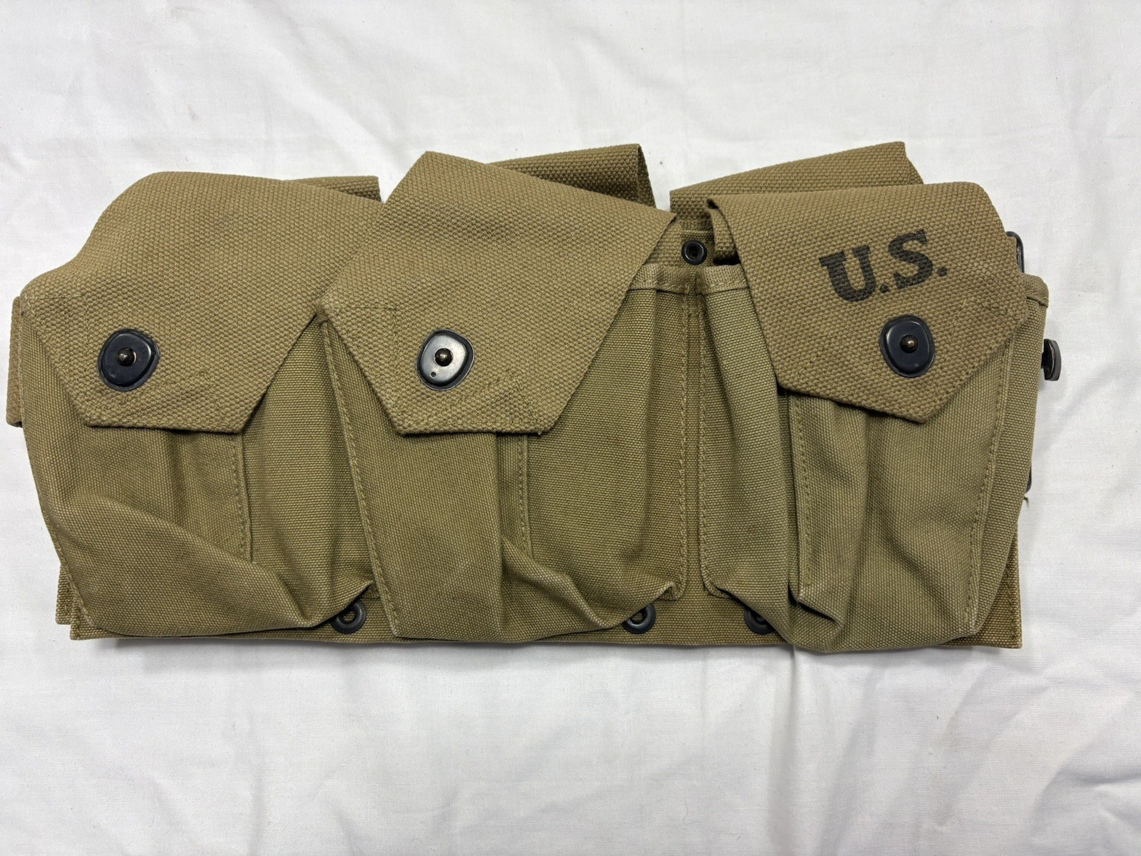 WWII WW2 US Army M1937 BAR Magazine Belt D.M. Shoe 1941 named WWII WW2 US Army M1937 BAR Magazine Belt D.M. Shoe 1941 named