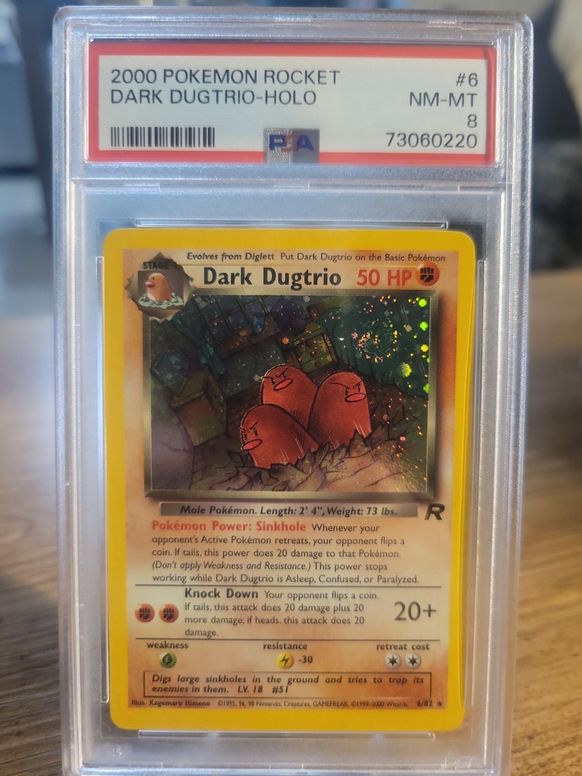 2000 Pokémon Team Rocket Dark Dugtrio Holo 6/82 PSA 8 SWIRL 2000 Pokémon Team Rocket Dark Dugtrio Holo 6/82 PSA 8 SWIRL