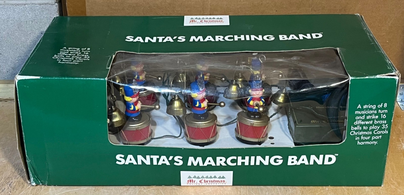 Vintage Mr. Christmas Santa's Marching Band 8 Musicians 16 Bells 35 Songs Works