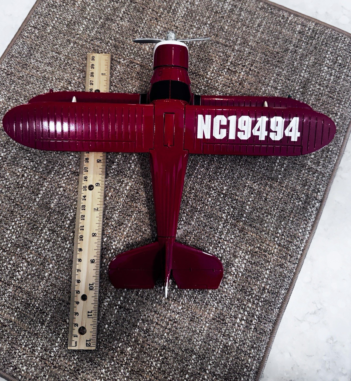 Ertl Collectibles 1:16 Stearman Propeller Plane Diecast Burgundy Stand NC19494