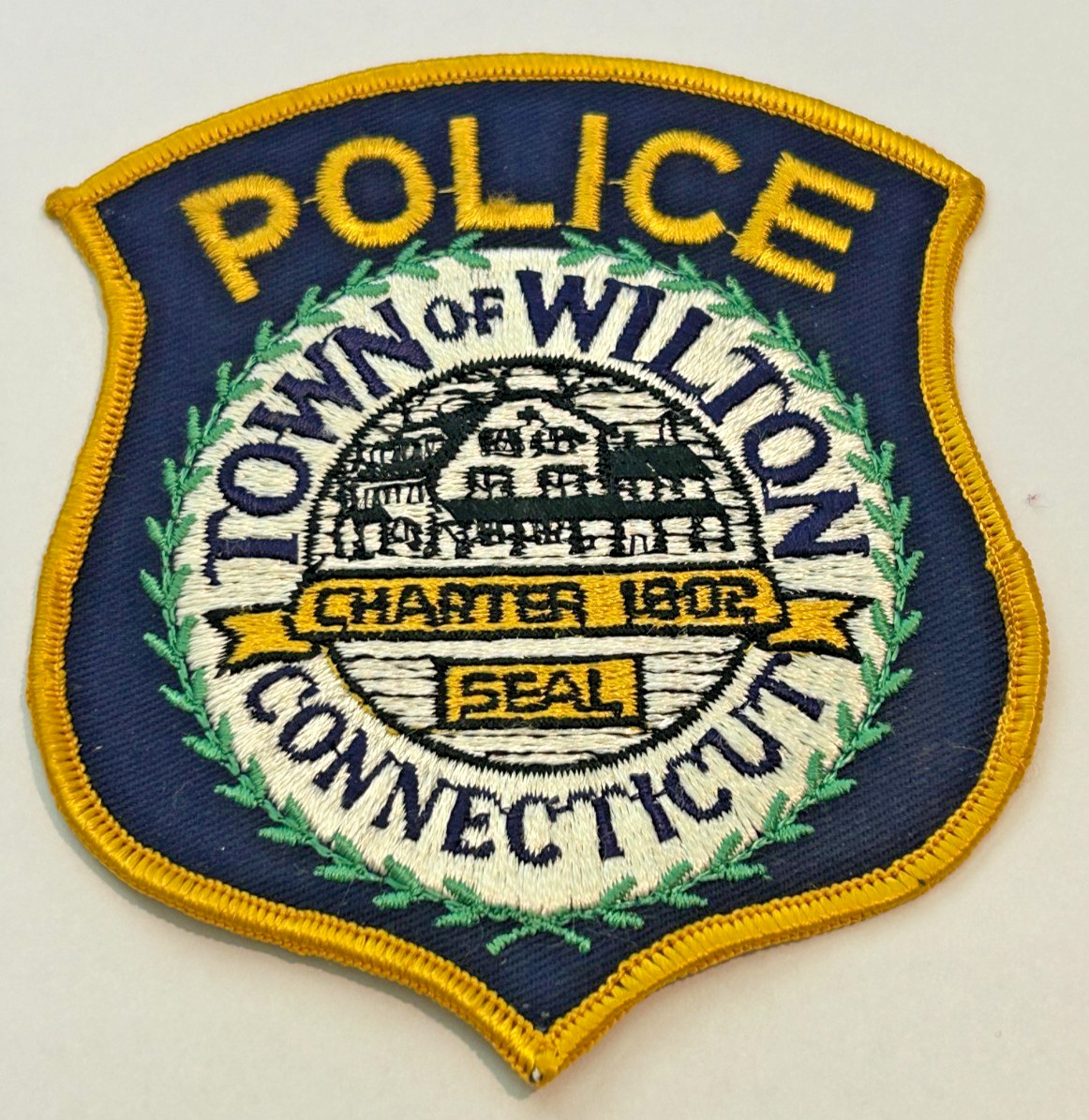 Vintage Wilton Connecticut Police Cloth Patch Unused