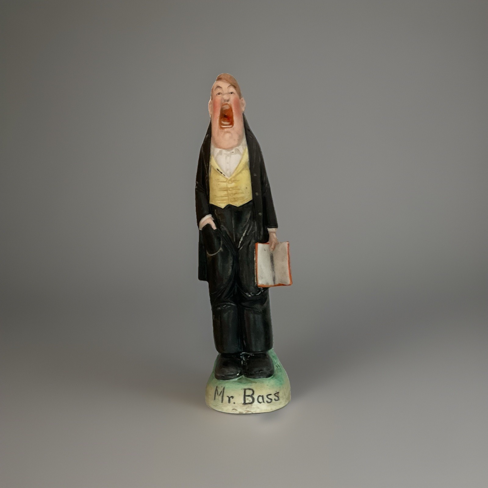 Vintage Schafer and Vater, German Porcelain Mr. Bass - Tall Singer in Tuxedo 8”
